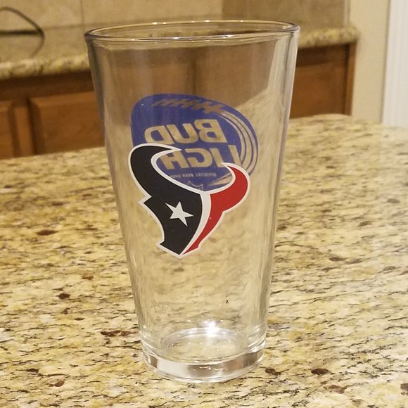 Two BudLight Houston and Houston Texans NFL 16 oz Pint Beer Glasses - Picture 4 of 5